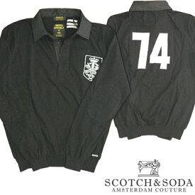 スコッチ&ソーダ スコッチアンドソーダ scotch&soda メンズ 長袖 ニットラガーシャツ ブラック スカルワッペン トップス カジュアル サーフ セレブ ストリート ヨーロピアン ヴィンテージ Safari サファリ スタイル 掲載 ブランド 250