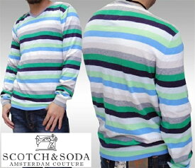 スコッチ&ソーダ スコッチアンドソーダ scotch&soda メンズ 長袖 Vネック ニット セーター ボーダー マルチ トップス カジュアル サーフ セレブ ストリート ヨーロピアン ヴィンテージ Safari サファリ スタイル 掲載 ブランド 251