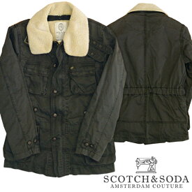 スコッチ&ソーダ スコッチアンドソーダ scotch&soda メンズ ボア取り外し可能 コットン ミリタリージャケット ウォッシュブラック アウター ジャケット トップス カジュアル サーフ セレブ ストリート ヨーロピアン ヴィンテージ Safari サファリ スタイル 掲載 ブランド 350