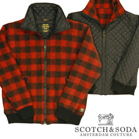 スコッチ&ソーダ スコッチアンドソーダ scotch&soda メンズ リバーシブル ウール キルティングジャケット チェック ブラック レッド アウター ジャケット トップス カジュアル サーフ セレブ ストリート ヴィンテージ Safari サファリ スタイル 掲載 ブランド 360