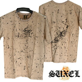 【送料無料】【セール】 サクエル SUXEL メンズ 総柄 ペイント風 Tシャツ ブラック 411 フォーダブワン 雑誌 掲載 ブランド ストリート HIPHOP ウェアー B系 服 ダンス ヒップホップ ファッション サーフ セレブ カジュアル ウェア セレカジ スタイル