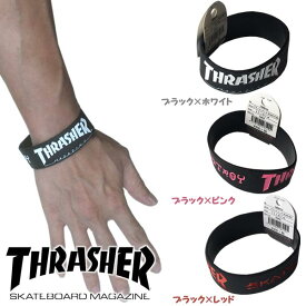 スラッシャー THRASHER メンズ レディース 兼用 RUBBER リスト バンド LOGO ブラック ホワイト ピンク レッド ラバー スケーター インポート ストリート スタイル ブランド HIPHOP ウェアー B系 アメカジ ヒップホップ ファッション 正規