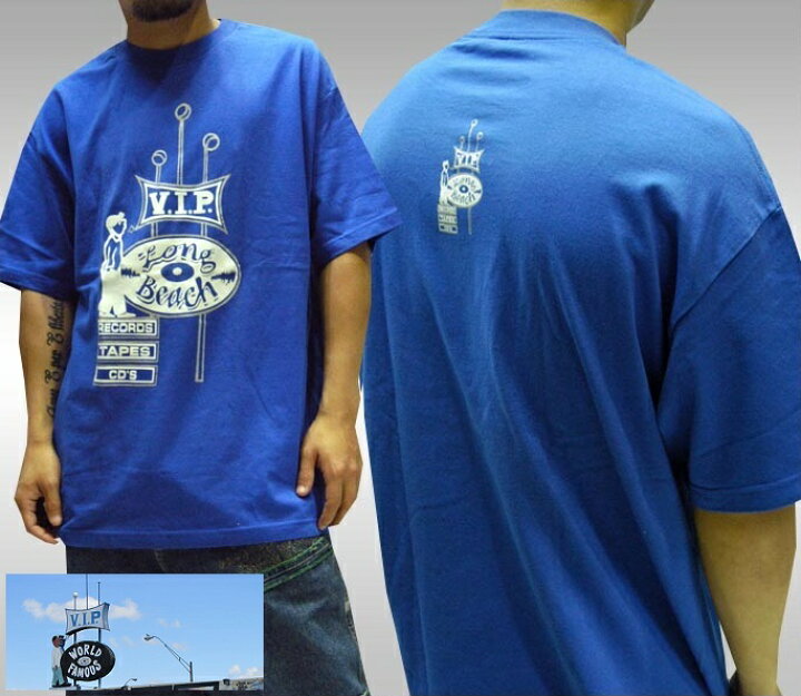 楽天市場】VIPレコード メンズ Tシャツ ブルー V.I.P.RECORDS 