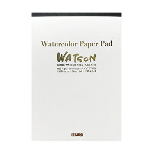 【メール便OK】ミューズ 水彩紙 ホワイトワトソンパッド A4サイズ PD-6244