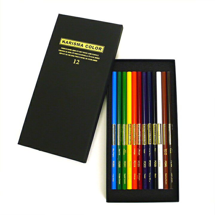 【メール便OK】油性 色鉛筆 カリスマカラー 12色セット 中善画廊
