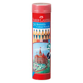 ファーバーカステル 赤缶 油性色鉛筆 24色セット持ち運びやすい 丸缶 タイプ コロリアージュ 大人の塗り絵 に最適