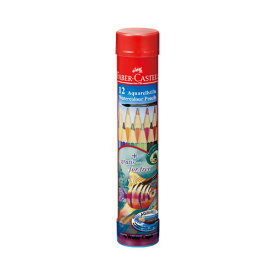 ファーバーカステル 赤缶 水彩色鉛筆（丸缶）12色セット