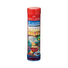 ファーバーカステル 赤缶 水彩色鉛筆 24色セット持ち運びやすい 丸缶 タイプ コロリアージュ 大人の塗り絵 に最適