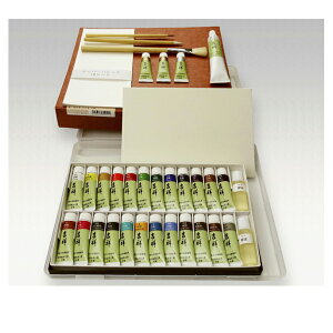 【お取り寄せ品】吉祥 日本画 チューブ 絵具筆入り 24色セット