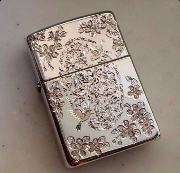 ZIPPO ライター スターリングシルバー 象神 叩き出し彫刻 925 送料無料 
