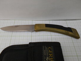 OLDガーバー ナイフ FS2D Vスチール　刃先を丁寧に研ぎあげてあります ブラス部分が変色しています (C-839)実際は未使用に見えます GERBER