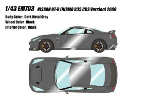 �y���������z�@EIDOLON 1/43 NISSAN GT-R (NISMO R35 CRS Version) 2008 �_�[�N���^���O���[ �����i�~�j�J�[ EM703
