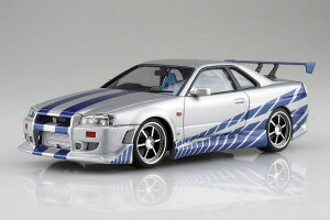 �A�I�V�} 1/24 ���[�r�[���J No.WS-02 ���C���h�E�X�s�[�h R34 �X�J�C���C�� GT-R �v�����f��