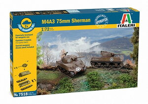 �C�^���� 1/72 WW.II �A�����J�R M4A3�V���[�}��75mm�C���ڌ^(2�q�Z�b�g) �v�����f�� IT7518