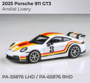 PARA64 1/64 �|���V�F 911 GT3 (992.2) 2025 Andial Livery #3 LHD �����i�_�C�L���X�g�~�j�J�[ PA55876