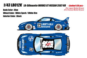�y9�������\��z�@�y���������z�@EIDOLON 1/43 LB-�V���G�b�g���[�N�X GT 35GT-RR �u���[ �����i�~�j�J�[ LB012K