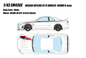 EIDOLON 1/43 ���Y �X�J�C���C��GT-R (BNR34) NISMO R-tune �z���C�g �����i�~�j�J�[ EM436E