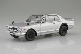 【6月発売予定】　アオシマ 1/24 楽プラ スナップカー No.01-SI KPGC10 スカイラインHT 2000GT-R 1970 シルバー プラモデル