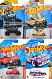 【6月1日発売予定】　ホットウィール(Hot Wheels) ベーシックカー 2024年6月単品販売2種＋マイティK HNK49＋ダットサン ブルーバード ワゴン (510) HNK58 4台(各1台)セット