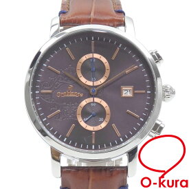 【中古】 オロビアンコ 腕時計 チェルト メンズ クォーツ SS レザー OR-0070-1 電池式 革ベルト
