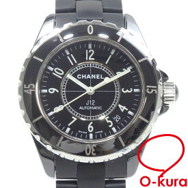 【中古】 シャネル 腕時計 J12 メンズ オートマ セラミック ラバー H0684 自動巻き ブラック 黒