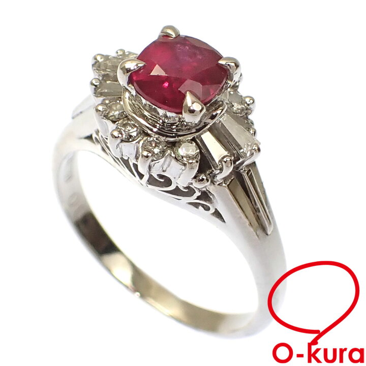 楽天市場】【中古】 ルビー ダイヤモンド リング レディース Pt900 9号 