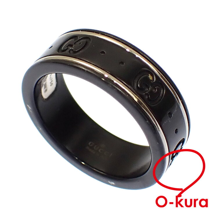 楽天市場】【中古】 グッチ アイコン リング セラミック K18WG 14号 