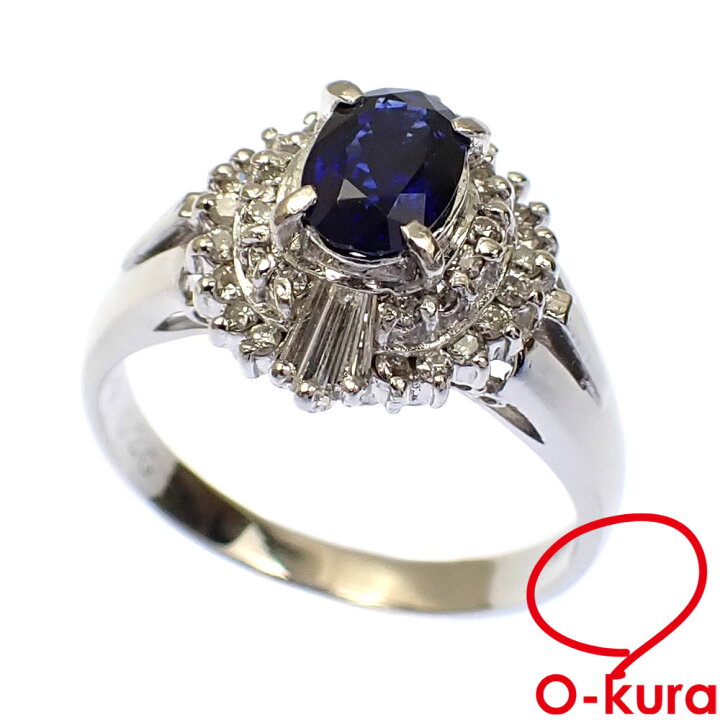 楽天市場】【中古】 サファイア ダイヤモンド リング レディース Pt900 