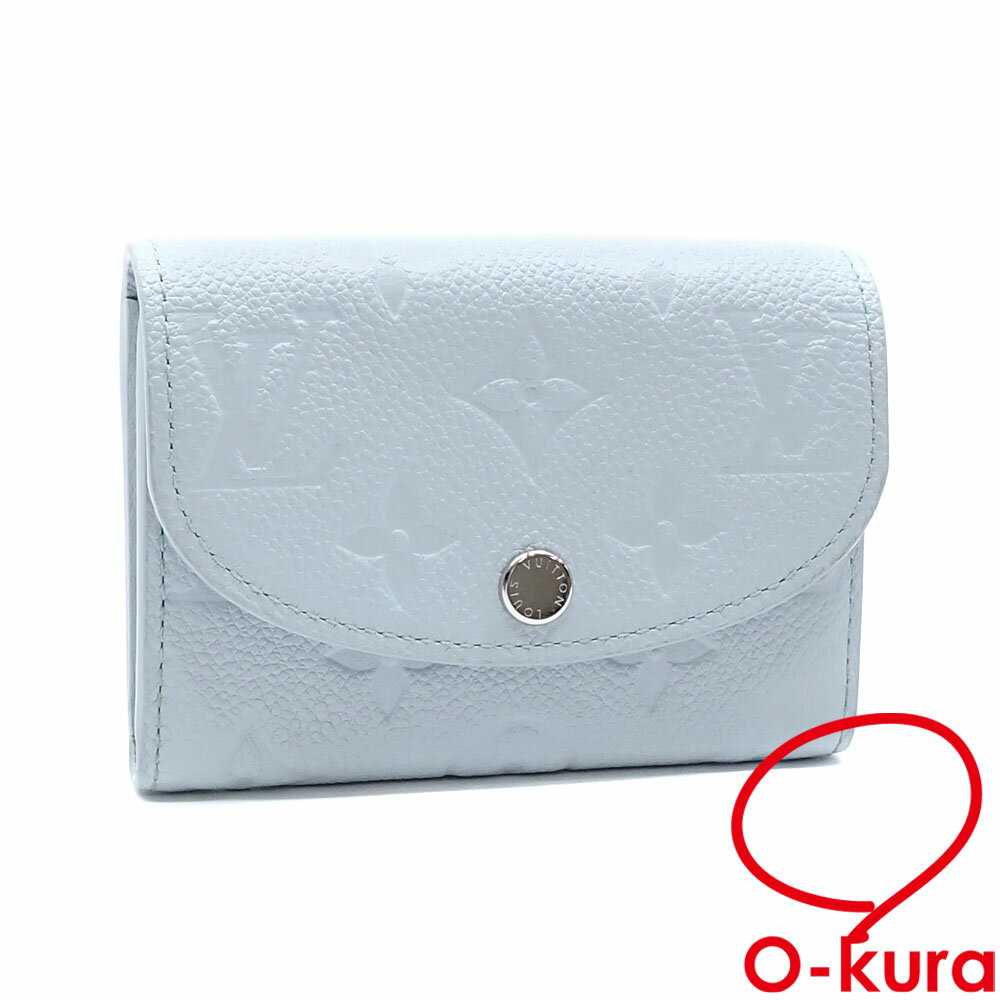 【中古】 ルイ・ヴィトン コインケース モノグラムアンプラント ポルトモネ・ロザリ レディース M83641 ウォッシュドブルー 二つ折り 小銭入れ