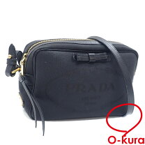 楽天市場】ショルダーバッグ レザー 黒 プラダの通販 