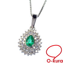 楽天市場】中古 エメラルド ダイヤ pt ネックレスの通販 