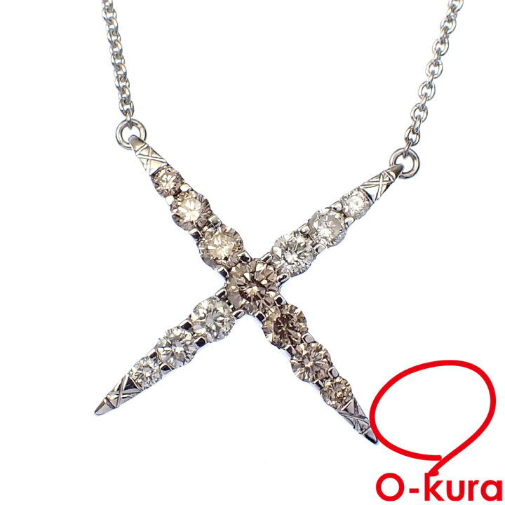 楽天市場】【中古】 ダイヤモンド ネックレス レディース K18WG 1.00ct  