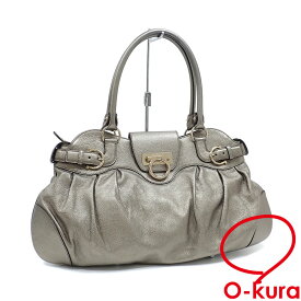 【中古】 サルヴァトーレフェラガモ ハンドバッグ ガンチーニ レディース ゴールド系 レザー AU-21 5370