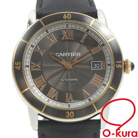 【中古】 カルティエ 腕時計 ロンド クロワジエール ドゥ カルティエ メンズ オートマ SS 革ベルト W2RN0005 自動巻き