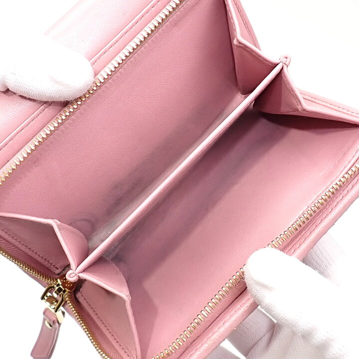 楽天市場】【中古】 ミュウミュウ 二つ折り 財布 レディース ピンク  