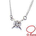 【中古】 ジュエリーマキ ダイヤモンド ネックレス レディース Pt850 0.26ct 2.9g プラチナ 一粒ダイヤ