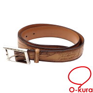 【中古】 ベルルッティ カリグラフィ ベルト メンズ スクリットレザー ブラウン 85cm 34インチ 古着 アパ…