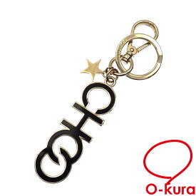 【中古】 ジミーチュウ キーリング レディース ゴールド ブラック メタル キーホルダー バッグチャーム
