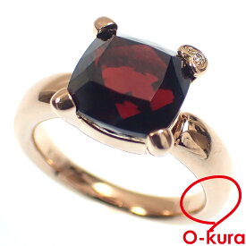 【中古】 ポンテヴェキオ ガーネット ダイヤモンド リング レディース K18PG 11号 D0.01ct 6.5g 18金 750 ピンクゴールド 指輪