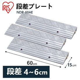 【3個セット】段差プレート 送料無料 5cm段差 プラ NDP-60AE 幅60cm 段差スロープ 駐車場 段差解消 車 車庫 玄関 つまづき防止 転倒防止 バイク 自転車 シニアカー スクーター バリアフリー ガレージ アイリスオーヤマ