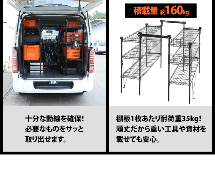 楽天市場】車載ラック WSR-1412A 職人の車載ラック TOYOTAハイエース  