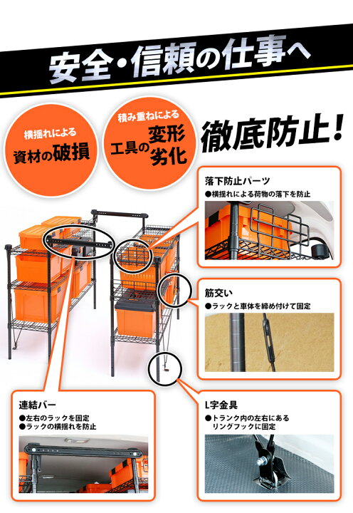 楽天市場】車載ラック WSR-1412A 職人の車載ラック TOYOTAハイエース 