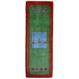 ギャッベ・ベーシック イラン製145×56 手織り 最高級 天然 ウール100% 草木染 玄関マット 北欧 ラグ 絨毯 マット ラグマット カーペット 屋内 室内 ギャベ 床暖房対応 ホットカーペット対応 (BR-10983）
