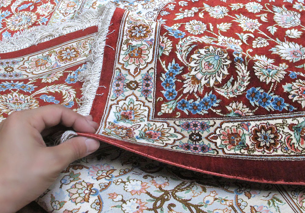 楽天市場】ペルシャ絨毯 イラン・クム産 シルク 100％ 197×135cm 