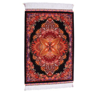 ペルシャ絨毯 イラン製 91×61cm 手織り 天然 シルク100% 長方形 草木染 高級 ナチュラル 北欧 ラグ 絨毯 マット ラグマット カーペット 床暖房対応 ホットカーペット対応 (FN-70292)