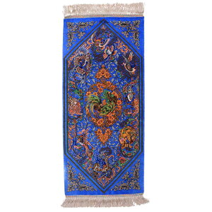 ペルシャ絨毯 イラン製 89×40cm 手織り 天然 シルク100% 長方形 草木染 高級 ナチュラル 北欧 ラグ 絨毯 マット ラグマット カーペット 床暖房対応 ホットカーペット対応 (FN-70313)