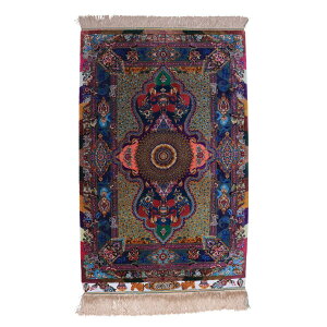 ペルシャ絨毯 イラン製 94×60cm 手織り 天然 シルク100% 長方形 草木染 高級 ナチュラル 北欧 ラグ 絨毯 マット ラグマット カーペット 床暖房対応 ホットカーペット対応 (FN-70321)