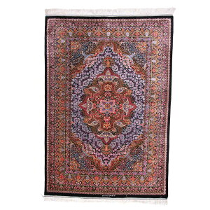 ペルシャ絨毯 イラン製 206×72cm 手織り 天然 シルク100% 長方形 草木染 高級 ナチュラル 北欧 ラグ 絨毯 マット ラグマット カーペット 床暖房対応 ホットカーペット対応 (FN-70342)