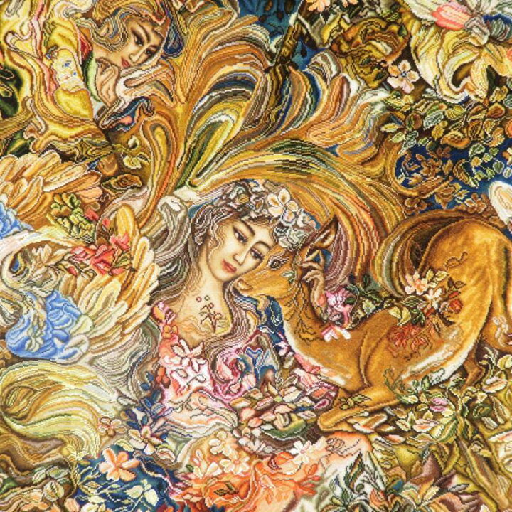 楽天市場】ペルシャ絨毯 イラン・タブリーズ 絵画 150×110cm（額縁込 