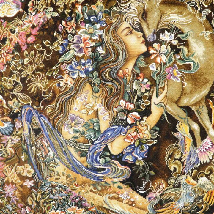楽天市場】ペルシャ絨毯 イラン・タブリーズ 絵画 125×92cm（額縁込 